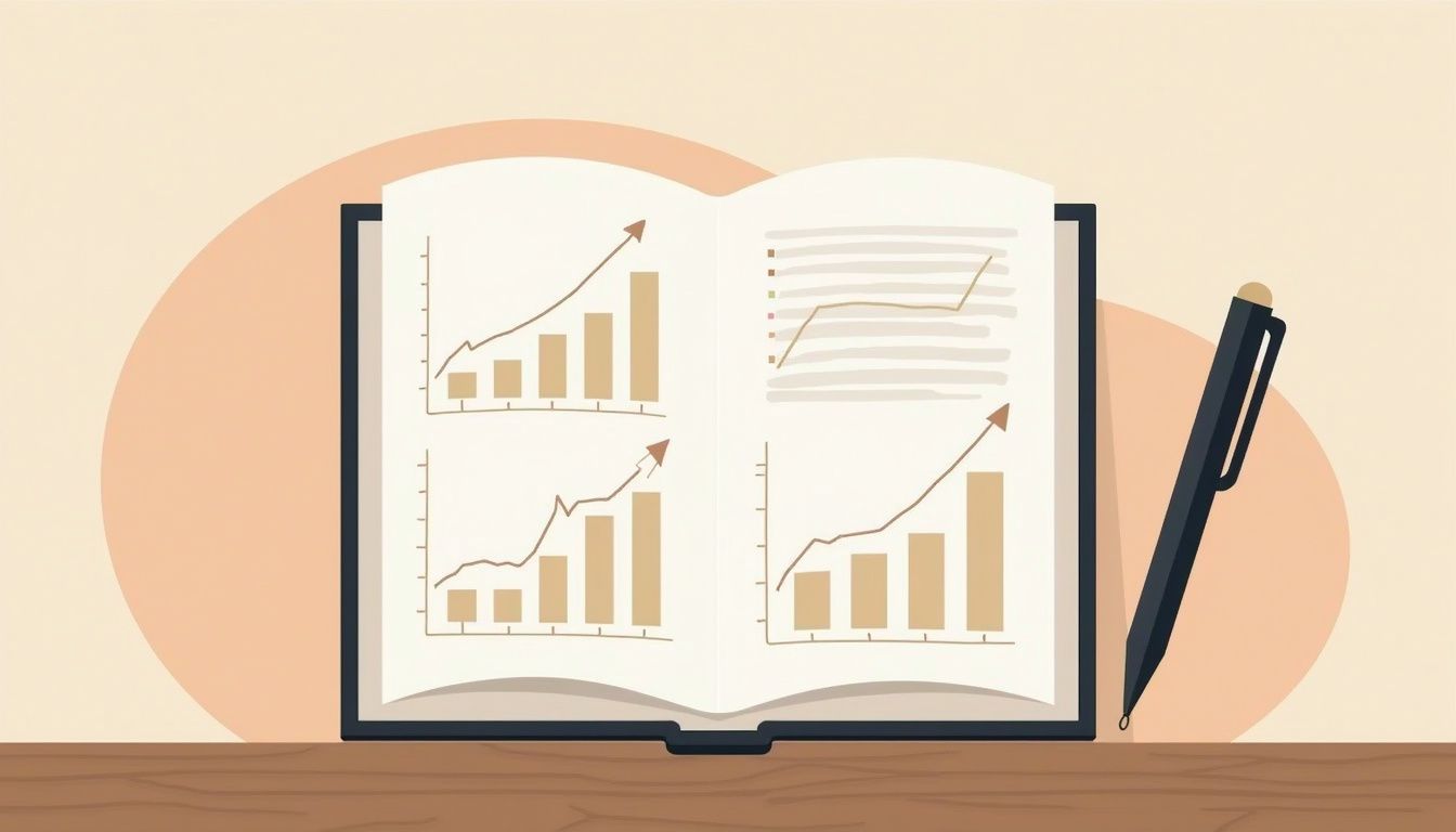 Flat vector illustration of a book titled 'Forex for Beginners' on a desk.
