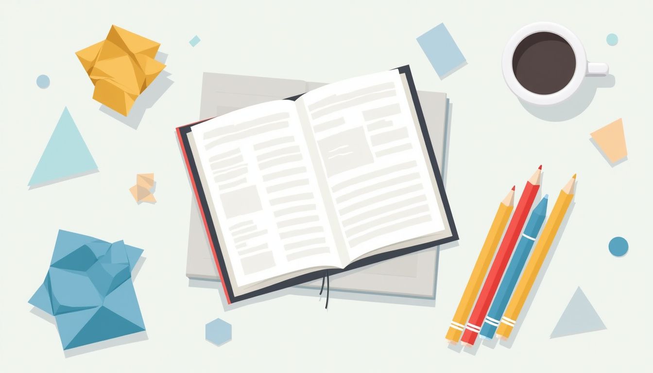 Minimalist trading workspace with geometric icons and a central journal.